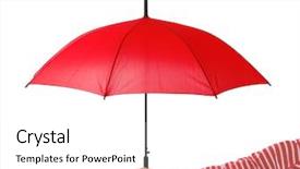  Presentation with fall protection - Slides enhanced with fall protection - woman holding stylish red umbrella background and a white colored foreground