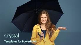  Presentation with fall protection - Colorful theme enhanced with fall protection - young woman with black umbrella backdrop and a tawny brown colored foreground