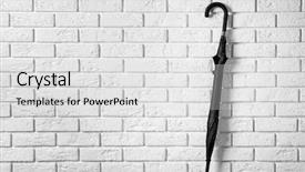  Presentation with brick wall - Audience pleasing presentation theme consisting of fall protection safety - black umbrella on brick wall backdrop and a light gray colored foreground