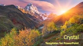  Presentation with autumn - Presentation theme enhanced with fall scene - autumn landscape path background and a tawny brown colored foreground