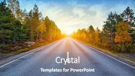 Presentation with scenic - Audience pleasing theme consisting of fall scenic road in sweden backdrop and a light gray colored foreground