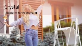  Presentation with fashion - Slides having fall season - outdoor fashion photo of young background and a  colored foreground