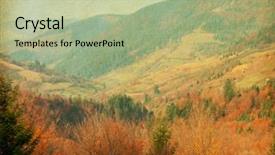  Presentation with vintage paper - Amazing PPT theme having fall skies space - vintage paper autumn in carpathian backdrop and a mint green colored foreground