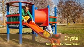  Presentation with infant - Slide deck consisting of fall slide - father playing with infant son background and a tawny brown colored foreground