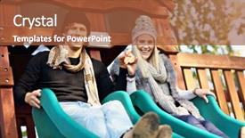  Presentation with joyful - Presentation design consisting of fall slide - picture showing joyful couple having background and a red colored foreground