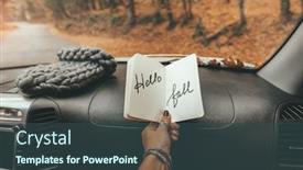  Presentation with windshield - Cool new PPT layouts with fall-trip-looking-inside backdrop and a ocean colored foreground