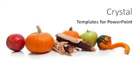  Presentation with fall - Audience pleasing PPT layouts consisting of fall-vegetables-as-a-background backdrop and a white colored foreground