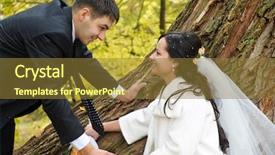  Presentation with married couple - Colorful presentation enhanced with fall wedding - just married couple having fun backdrop and a  colored foreground