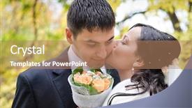  Presentation with married - Cool new presentation theme with fall wedding - just married kissing backdrop and a  colored foreground