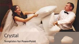  Presentation with drone fire fighting robot - Audience pleasing presentation theme consisting of fall wedding - portrait of happy newlywed couple backdrop and a lemonade colored foreground