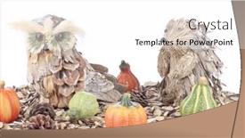 Presentation with fall foliage - Audience pleasing PPT layouts consisting of fall with foliage and an owl and a hedgehog from wood backdrop and a white colored foreground