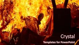  Presentation with burning paper - PPT theme consisting of fallas popular fest burning cartoon paper mache figures on march 19 th yearly background and a wine colored foreground