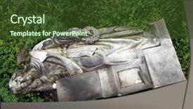  Presentation with czech republic - PPT layouts with fallen angel destroyed tombstone background and a tawny brown colored foreground