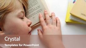  Presentation with cute - Colorful slide set enhanced with fallen asleep over his book backdrop and a coral colored foreground