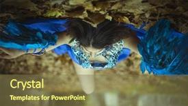  Presentation with fantasy angel - PPT theme with fallen from heaven to earth background and a tawny brown colored foreground