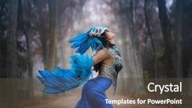  Presentation with fantasy angel - Colorful presentation design enhanced with fallen from heaven to earth backdrop and a dark gray colored foreground