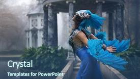  Presentation with fantasy angel - PPT theme having fallen from heaven to earth background and a ocean colored foreground