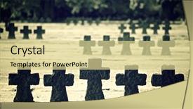  Presentation with hero - Audience pleasing slides consisting of fallen hero - german military cemetery at la backdrop and a blonde colored foreground