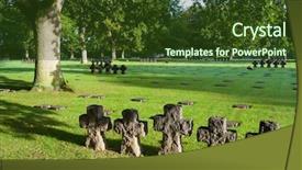  Presentation with military bible - Slides with fallen hero - german military cemetery at la background and a tawny brown colored foreground