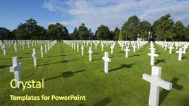  Presentation with rouen haute normandy france - Slides featuring fallen hero - white crosses in american cemetery background and a  colored foreground