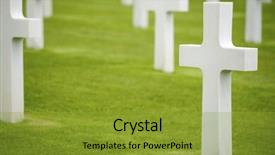  Presentation with cemetery - Colorful theme enhanced with fallen hero - white crosses in american cemetery backdrop and a  colored foreground