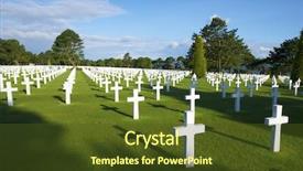  Presentation with hero - Amazing presentation theme having fallen hero - white crosses in american cemetery backdrop and a tawny brown colored foreground