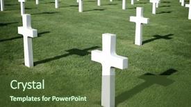  Presentation with cemetery - Amazing slides having fallen hero - white crosses in american cemetery backdrop and a  colored foreground