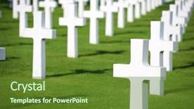  Presentation with cemetery - Cool new PPT layouts with fallen hero - white crosses in american cemetery backdrop and a tawny brown colored foreground