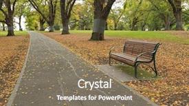  Presentation with australia melbourne - Slides with fallen leaves at flagstaff garden background and a violet colored foreground