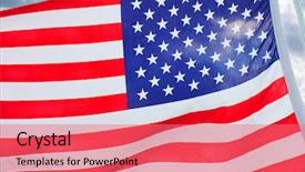  Presentation with american flag - Slides with fallen star - american flag against blue sky background and a  colored foreground