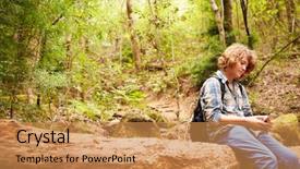  Presentation with forest fantacy - Presentation design consisting of fallen tree in a forest background and a  colored foreground