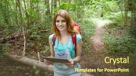  Presentation with adventure - PPT layouts with fallen tree trunk in woods background and a tawny brown colored foreground
