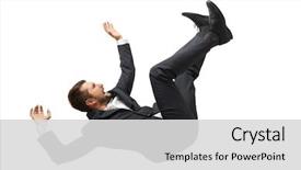  Presentation with formal - Slides with falling and screaming businessman background and a light gray colored foreground