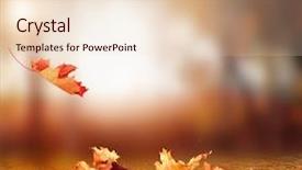  Presentation with autumn leaves falling - Amazing presentation theme having falling autumn leaves background backdrop and a lemonade colored foreground