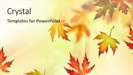  Presentation with autumn leaves falling - Theme with falling autumn leaves background and a blonde colored foreground