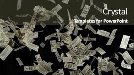  Presentation with banknotes - Slide set consisting of falling-banknotes-dollars-on-black background and a tawny brown colored foreground