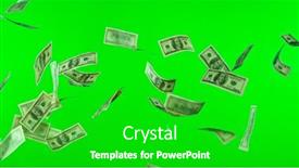  Presentation with green screen - Slide deck consisting of falling-banknotes-dollars-on-green background and a shamrock green colored foreground
