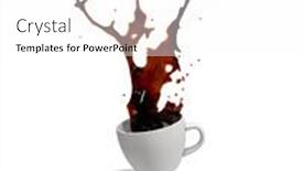  Presentation with cup coffee - Slide set featuring falling-coffee-cup-on-white background and a white colored foreground