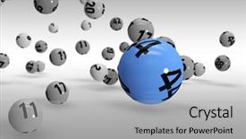  Presentation with lottery ball - Amazing PPT theme having falling colourful lottery balls backdrop and a light gray colored foreground