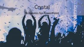  Presentation with music festival - Cool new slides with falling confetti at concert backdrop and a light blue colored foreground