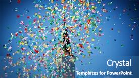  Presentation with festival - Audience pleasing presentation theme consisting of falling confetti in the city backdrop and a  colored foreground