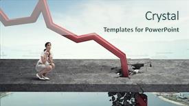  Presentation with media - Colorful theme enhanced with falling down - concept of business collapse mixed backdrop and a sky blue colored foreground