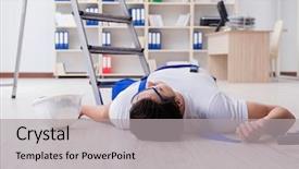  Presentation with height - Audience pleasing PPT layouts consisting of falling from height - unsafe behavior backdrop and a light gray colored foreground