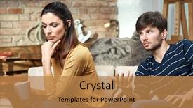  Presentation with broken home upset couple - Audience pleasing presentation consisting of falling hearts - arguing young couple sitting backdrop and a coral colored foreground