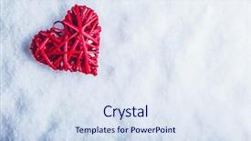  Presentation with falling snow - Cool new PPT theme with falling hearts - beautiful romantic vintage red heart backdrop and a sky blue colored foreground