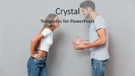  Presentation with conflict - Slide deck consisting of falling hearts - conflict of couple eye contact background and a light gray colored foreground