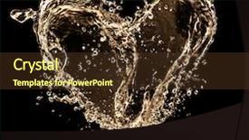  Presentation with black liquid - PPT theme featuring falling hearts - heart symbol made of liquid background and a tawny brown colored foreground