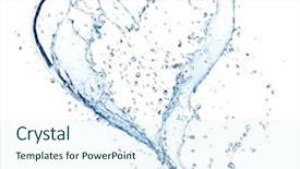  Presentation with heart disease and heartbeat symbol - Slide set enhanced with falling hearts - heart symbol made of water background and a sky blue colored foreground