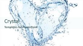  Presentation with heart disease and heartbeat symbol - PPT theme with falling hearts - heart symbol made of water background and a sky blue colored foreground