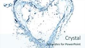  Presentation with heart disease and heartbeat symbol - Theme with falling hearts - heart symbol made of water background and a sky blue colored foreground